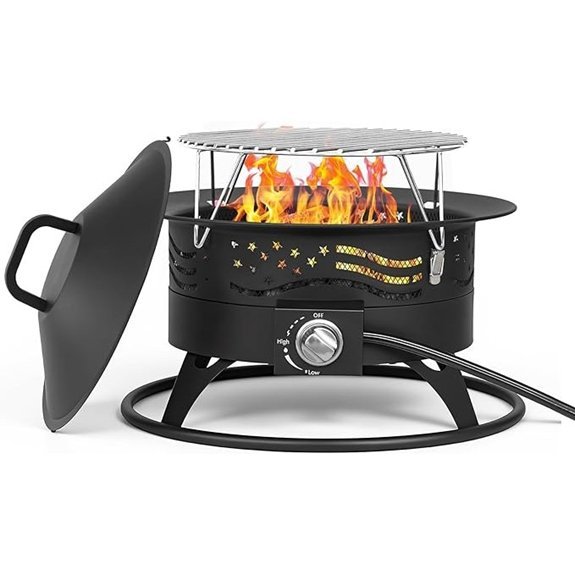 portable propane fire pit with grill