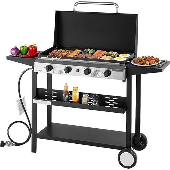 propane gas griddle with lid