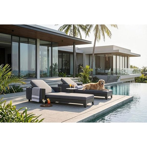 purple leaf aluminum outdoor daybed set
