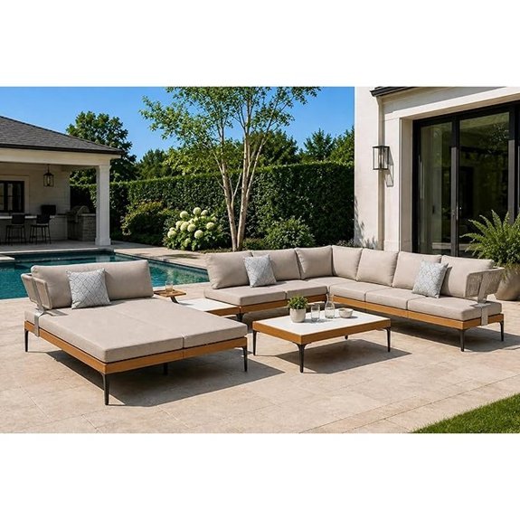 purple leaf seven piece patio set with daybed