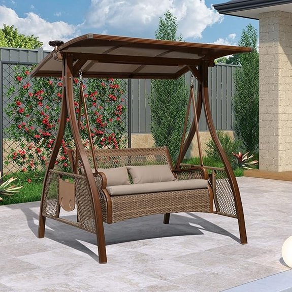 purple leaf two person swing chair