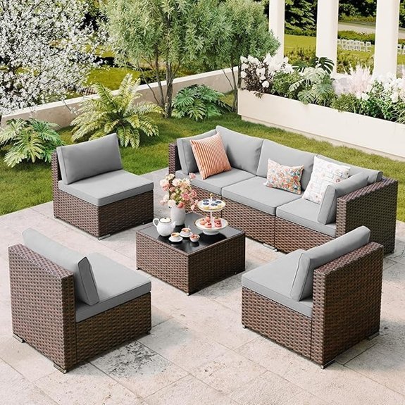 qsun 7 piece grey set