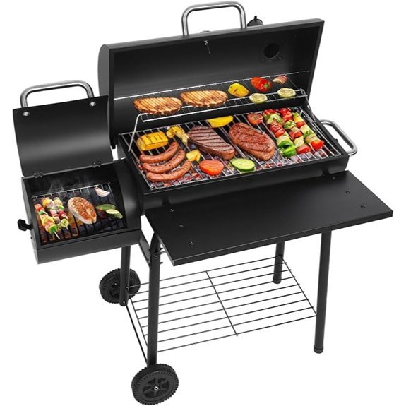 realcook charcoal grill with smoker