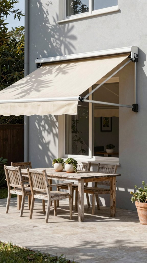 retractable awning with sensors