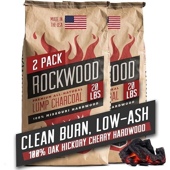 rockwood natural lump charcoal 20 lb packs two