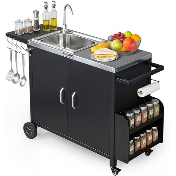 rovsun grill cart with sink
