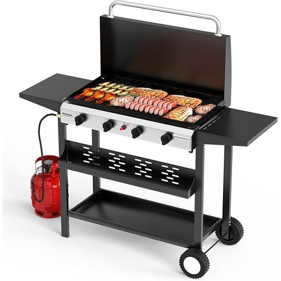 rovsun propane griddle with lid