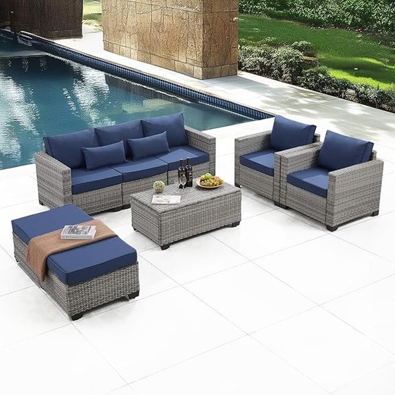 royal blue outdoor furniture set
