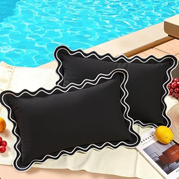 scalloped outdoor lumbar pillow covers
