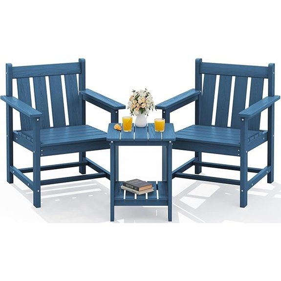 sewrwall navy adirondack bistro set