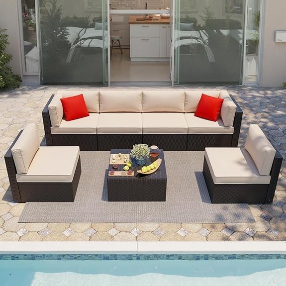 shintenchi 7 piece patio set