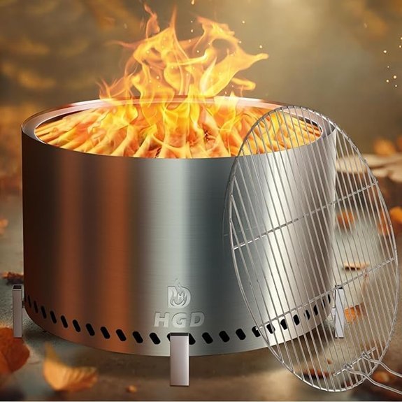 smokeless firepit with stand