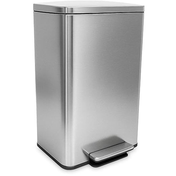 soft close stainless steel trash can