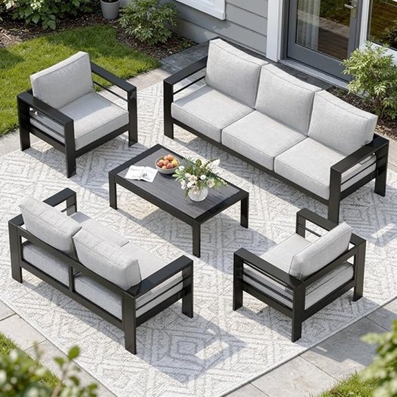 solaste aluminum deep seating patio set