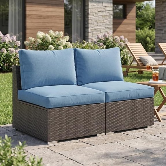 solaste blue outdoor rattan sectional