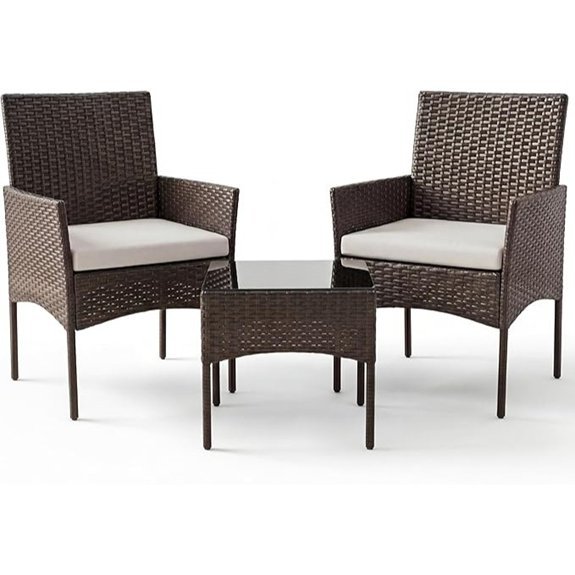 sweetcrispy 3 piece patio set brown