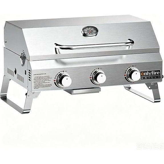 tabletop propane grill three burners