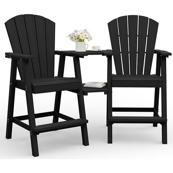tall adirondack chairs with trays set of 2 black