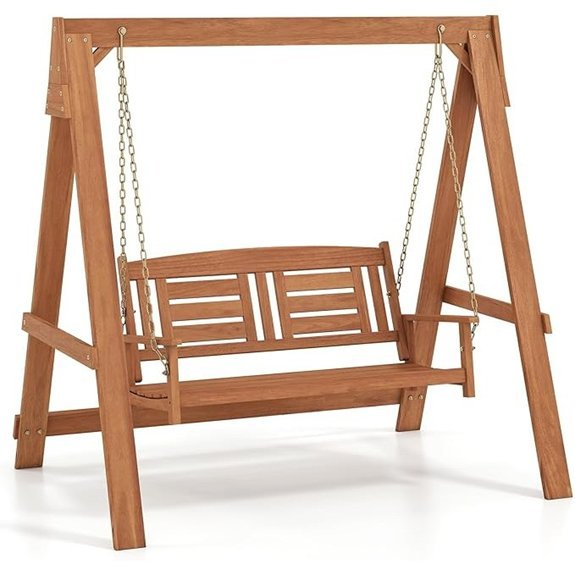 tangkula 2 seater swing porch swing with stand
