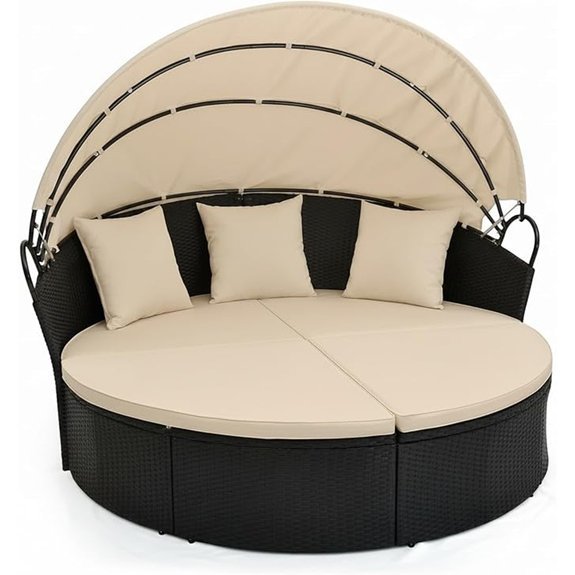 tangkula outdoor round daybed