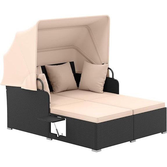 tangkula patio rattan daybed