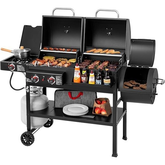 two burner gas charcoal combo