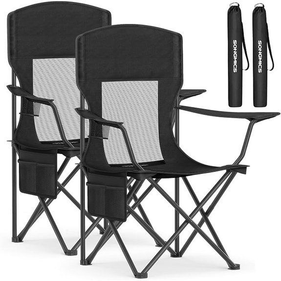 two camping chairs breathable