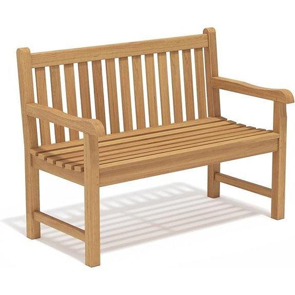 two person teak garden bench