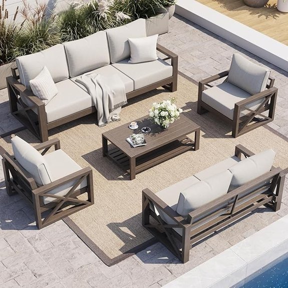 udpatio aluminum patio furniture set with cushions