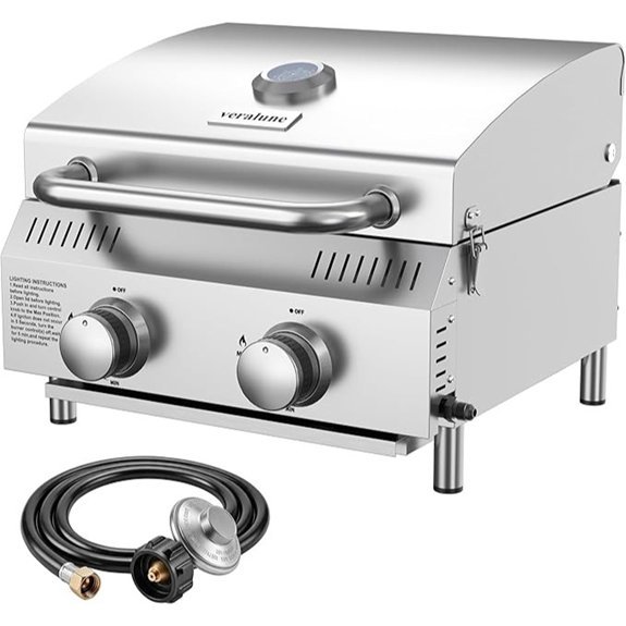 veralune two burner tabletop grill