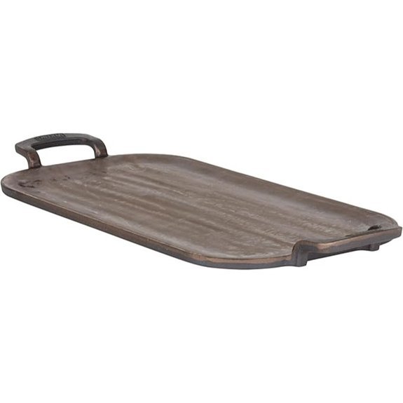 viking double burner cast iron griddle