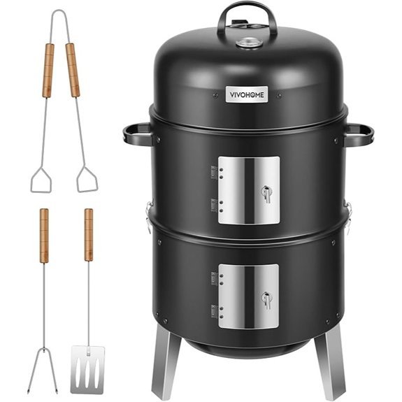 vivohome 3 in 1 charcoal smoker