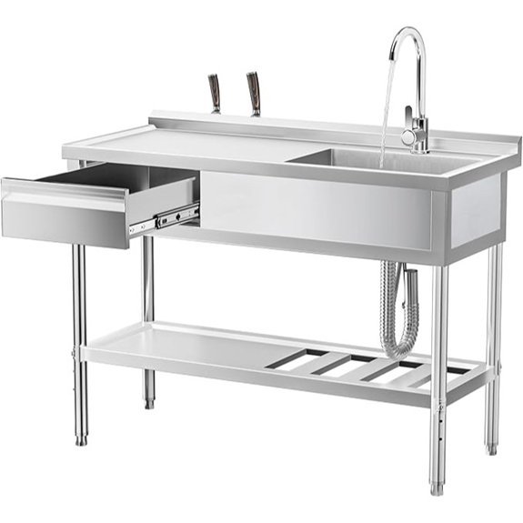 woeden 47 stainless sink
