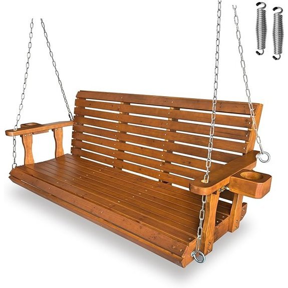 wooden 3 seater porch swing