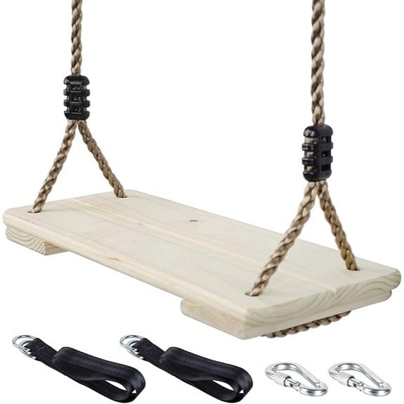 wooden swing seat with straps