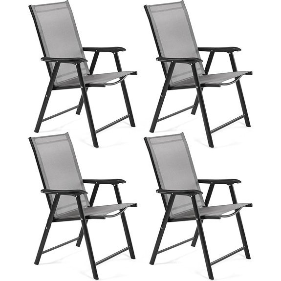 Yaheetech Patio Dining Chairs Set of 4 Gray