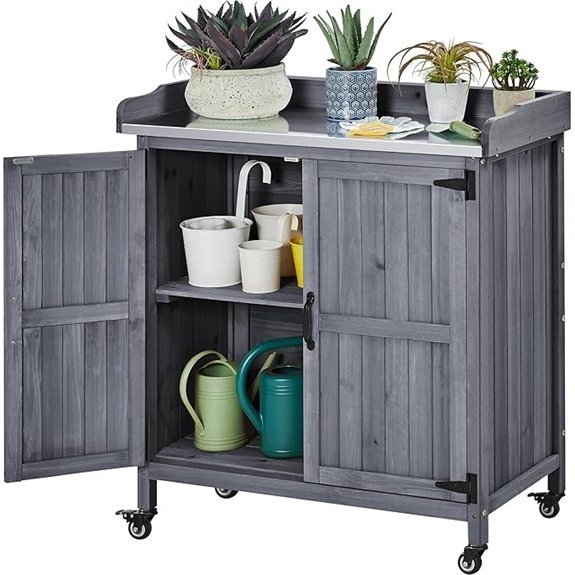 yaheetech potting bench gray