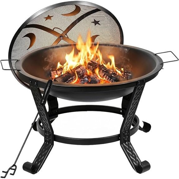 zeny 22 inch wood burning fire pit