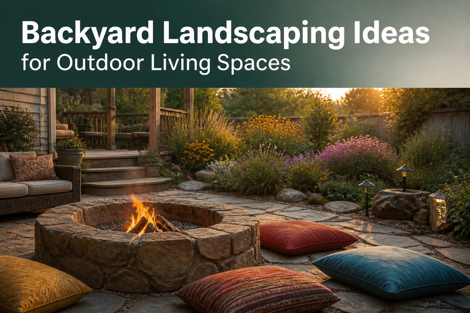 A collage of diverse backyard landscaping ideas and outdoor living designs.